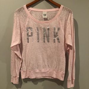 VSPINK SPARKLES LONG SLEEVE TANK IN PINK